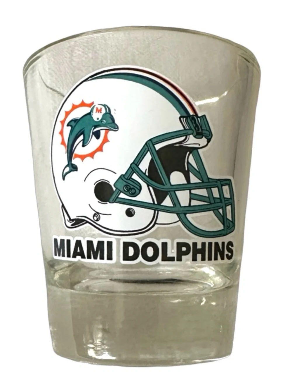 HUNTER Vintage NFL 1 1/2 oz Clear Shot Glass (lot of 9) Souvenir Collectible